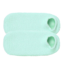 Meias de gel hidratantes para calcanhares rachados. Forro de gel premium com óleos terapêuticos enriquecidos com vitaminas. Aroma de lavanda.