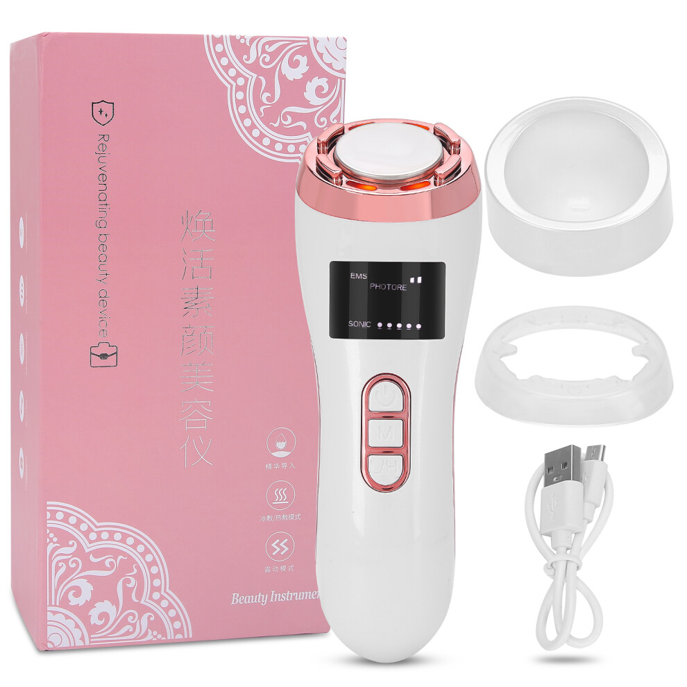 Wrinkle Dark Circle Reducer Facial Massager 7 In 1 Electric Face Lifting Tool Featuring Micro Current Stimulation And Blue Light Deep Clean