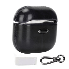 Etui AirPods 3. generacji z prawdziwej skóry, chroniące przed kurzem i brudem, odporne na wstrząsy, z karabińczykiem, ochrona 360 stopni,