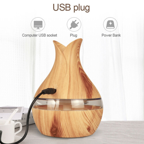 Whisper Mist, διαχύτης αρωματοθεραπείας 300ml με τροφοδοσία USB, αθόρυβη λειτουργία με 2