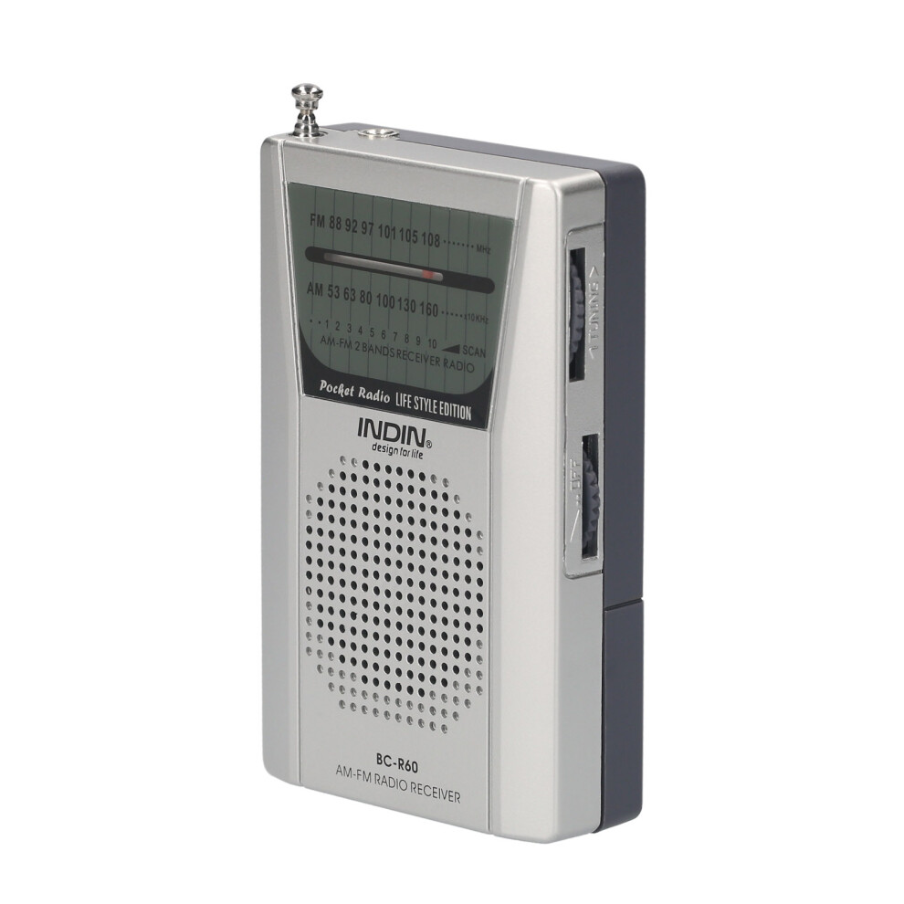 Lightweight Battery Operated Am Fm Radio With Easy Station Tuning Silver 4691378958541