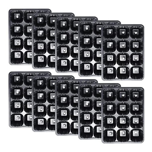 Seed Trays 10Pack 12Cell Germination Seed Starter Tray For Nursery Gardens
