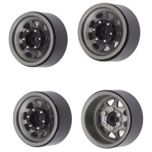 4 pezzi Ruote Beadlock 1 pollice, Vettore a Incavo Profondo, per Auto RC, Colore Titanio