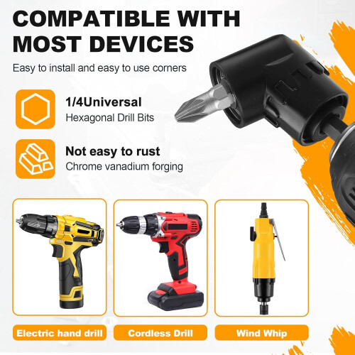 Angle Drill Attachment 105Degree Right Angle Screwdriver Attachment HeavyDuty for Narrow Spaces 2