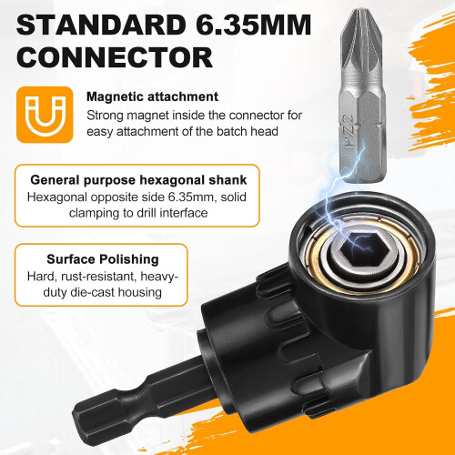 Angle Drill Attachment 105Degree Right Angle Screwdriver Attachment HeavyDuty for Narrow Spaces 1