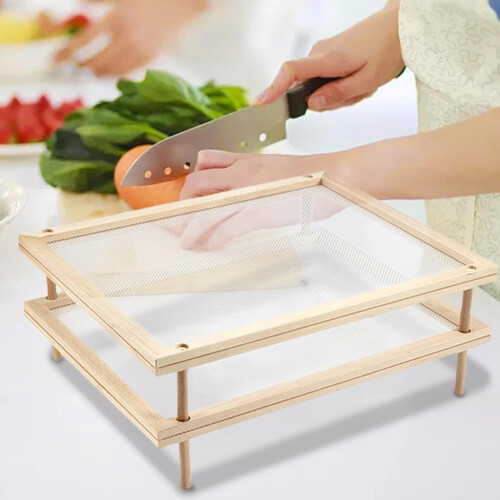 Stackable Pasta Drying Rack Removable Open Fruit Storage Rack With Net Small Pasta Rack Double Layer Kitchen Drying Tower 1