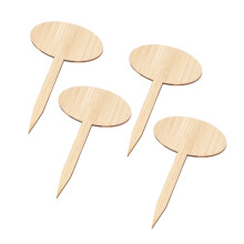 Bamboo Plant Labels 20Pack Oval Tip TType Garden Markers Seedlings, Herbs, Flowers And Vegetables Natural Khaki Tags