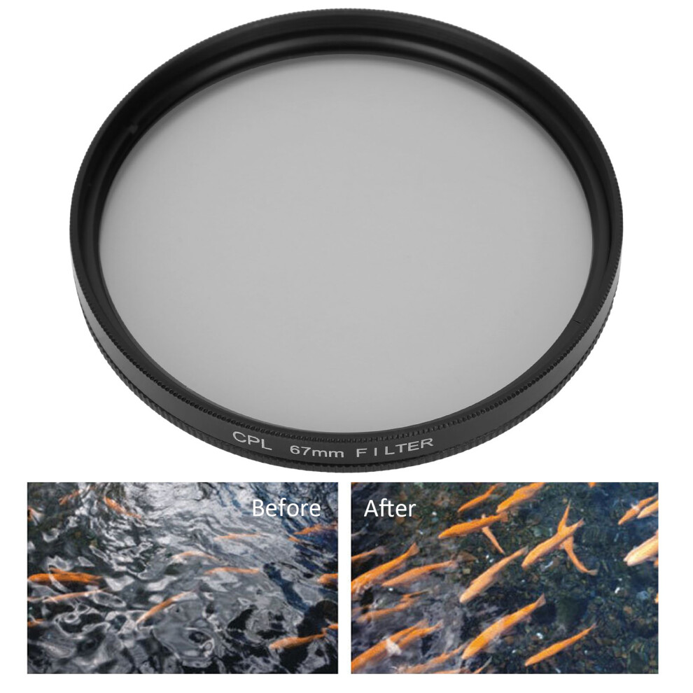 67Mm Cpl Polarizing Lens Filter For Dslr Cameras Compatible With 62/67Mm 8231378968988