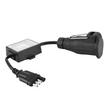 Durable Trailer Connector US 4-Pin Flat to EU 13-Pin Light Wiring Converter