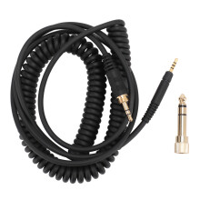 Cabo de áudio espiralado com conector auxiliar para Sennheiser HD598Cs, som Hi-Fi, plugues TRS banhados a ouro, cabo trançado resistente, adaptador
