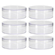 6er Pack Transparente Runde Schmuck- & Bonbonglas, Aufbewahrungsbox 8x3cm