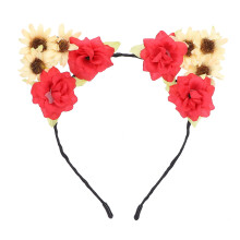 Pannbandsdesign Blomkrona Festbruk Hållbart material Elegant utseende Festivalkläder Lätt Komfort Blomkrona Mångsidigt tillbehör Handgjort