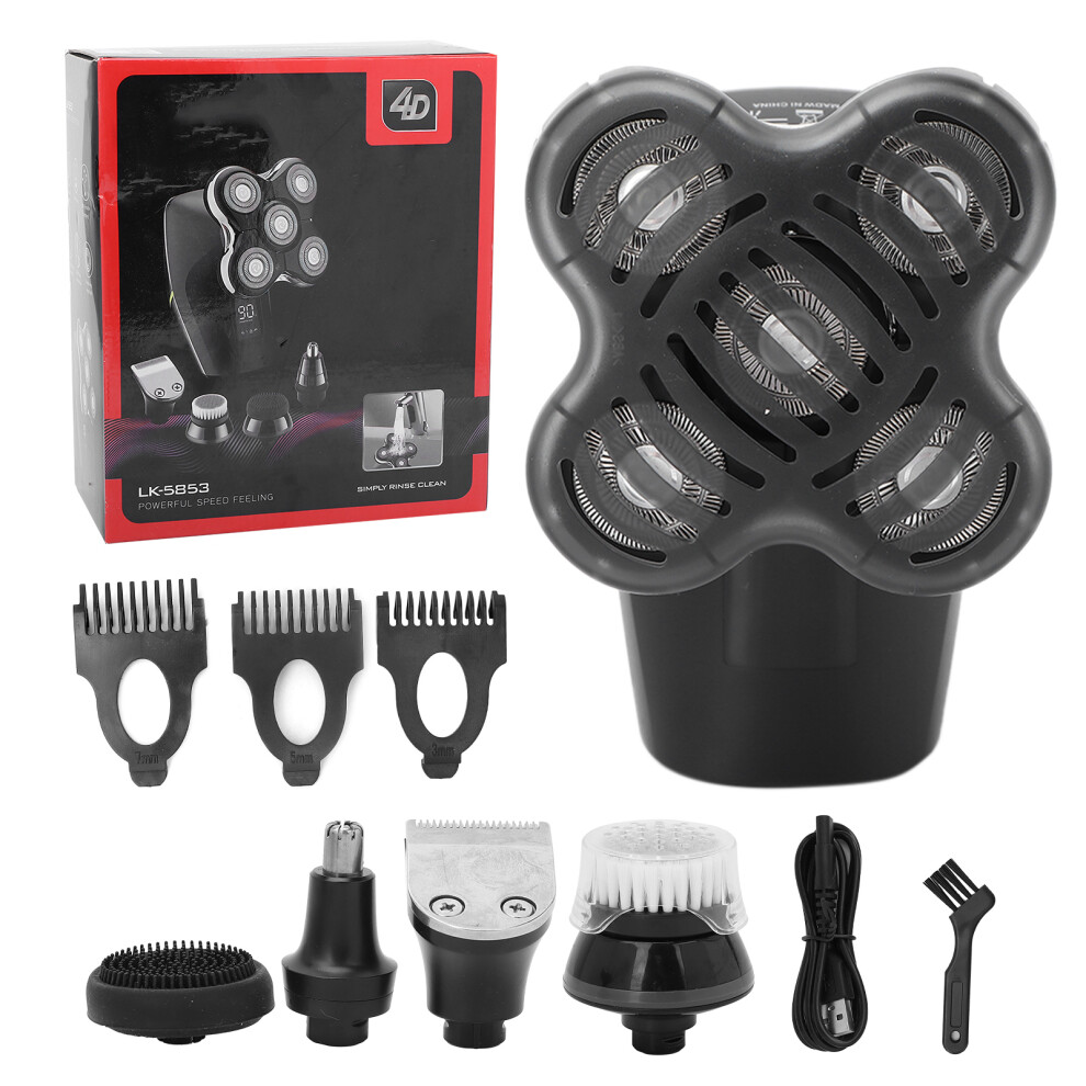 Premium Rechargeable Head Shaver For Bald Men, 5D Blade Technology With Wet Dry Functionality Hair Clippers Nose Trimmer Cleaning Accessories For Com