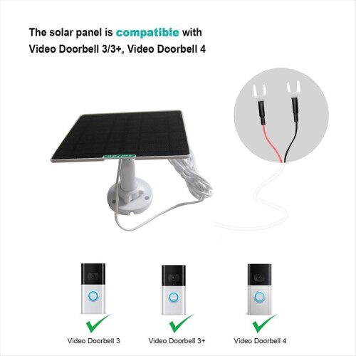 Solar Panel for Ring Doorbell, 5W Charger Video Do 2