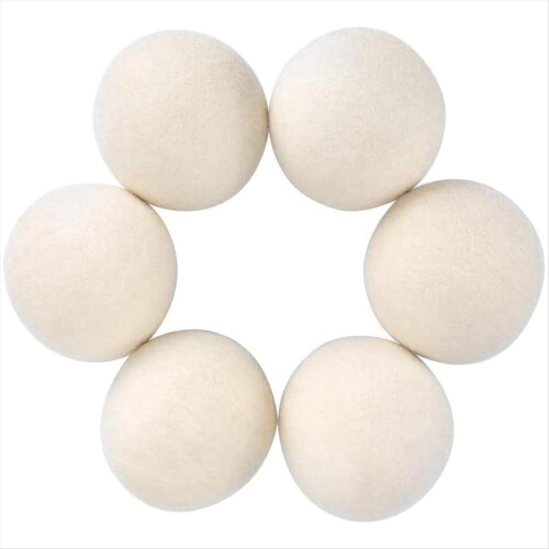 6Pcs Wool Dryer Balls- Premium Natural - Made with