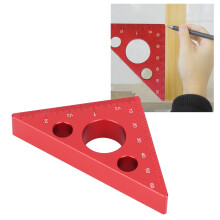 Aluminum Triangular Ruler 68x14.5x95mm for Woodworking DIY, Metric & Imperial