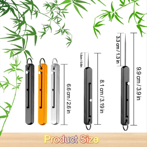 5pcs Portable Titanium Toothpicks,Retractable Toot 2