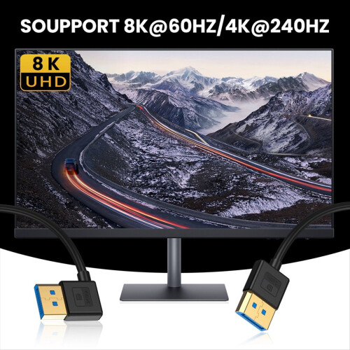 3.3ft Display Port 1.4 Extension Cable 90 Degree D 2