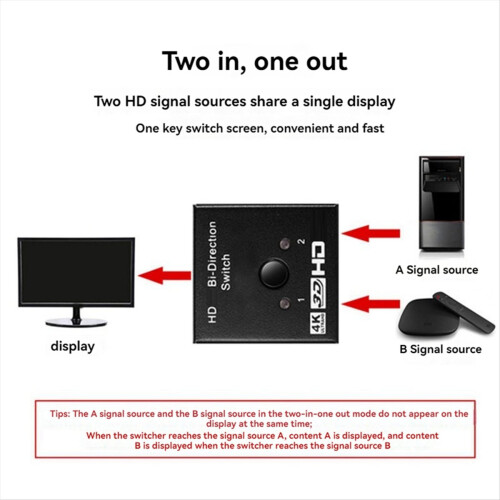 Two-Way Switch, Two in and One Out 4k High Definit 1