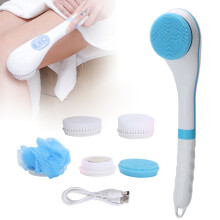 MultiFunction Electric Bath Brush - 5 Heads 6 Gears Blue Design
