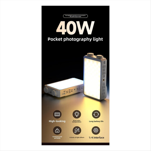Portable LED Video Light 40W Mini Small Fill with 2