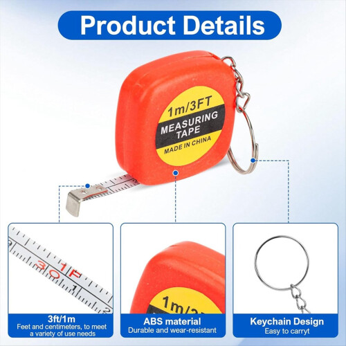 80 PCS Keychain Tape Measure Small Keychains, 3 Ft 1