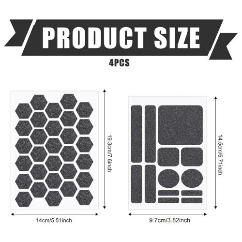 4 Pack Anti-Slip Grip Tape Stickers, Different Sha 1