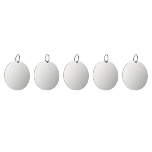 5pcs for H2D Round Stainless Steel Hangtags Laser