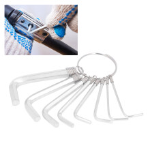 Ensemble de 8 clés hexagonales métriques 1,5-6 mm en acier chromé, outils manuels compacts pour bricolage