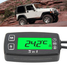 3 in 1 Digital Motorcycle Meter: Time Volt Thermometer IP67 Waterproof
