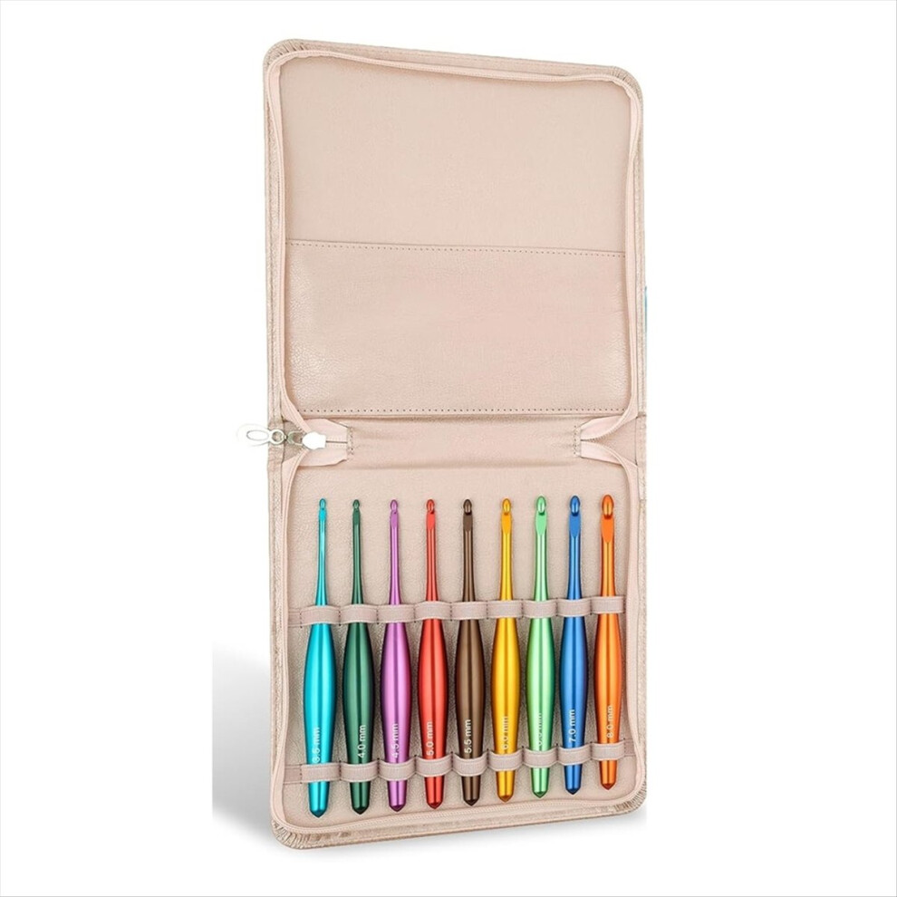 Crochet Hooks Ergonomic, 9Pcs Hand-Polished Alumin 4853202209858