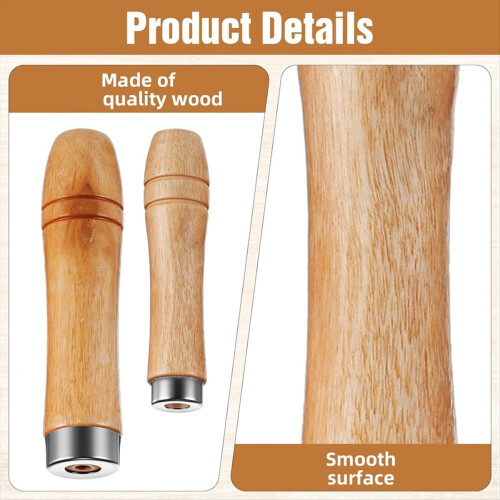 10 Pcs Wooden File Handle with Strong Metal Collar 2