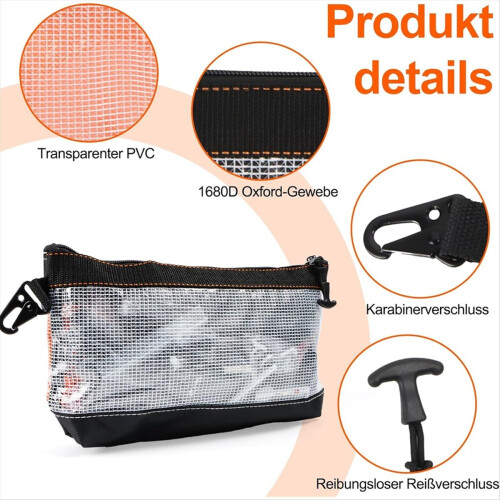 Pack of 2 Small Tool Zipper Pouch, Bag for Electri 1