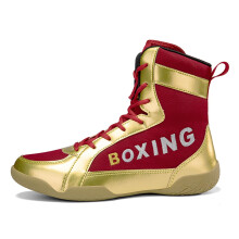 Men's Boxing Shoes Mesh Upper NonSlip Rubber Sole Red UK 7.5 Boxing Boots Wrestling Shoes Sparring Trainers