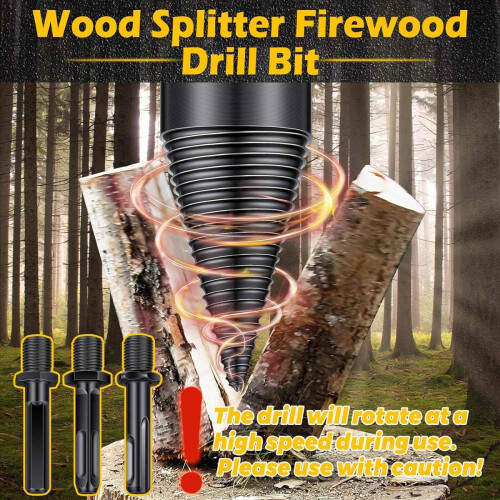5 Pcs Firewood Log Splitter Drill Bit,Removable Bi 2