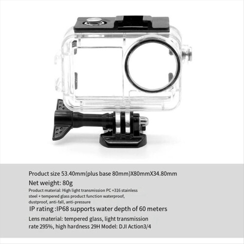 For Action 3 4 Camera Waterproof Case Diving 40M D 2
