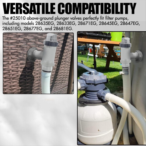 Plunger Valve Compatible 28635EG for Pool, Parts A 1