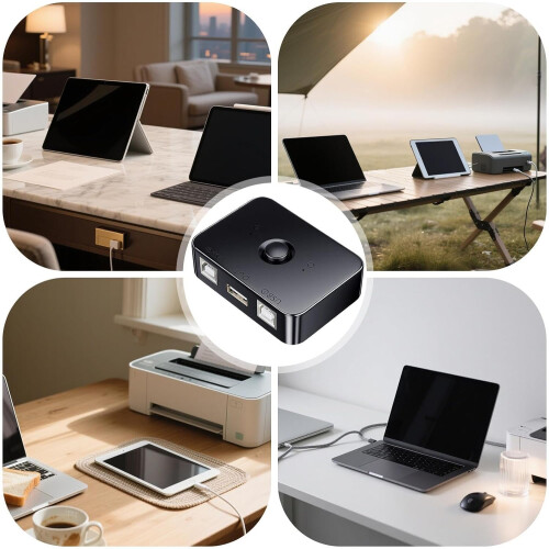 Printer Sharing Hub For Classroom Presentations And Splitter Hub Converter, Computer Selector For Streaming And Gaming 2