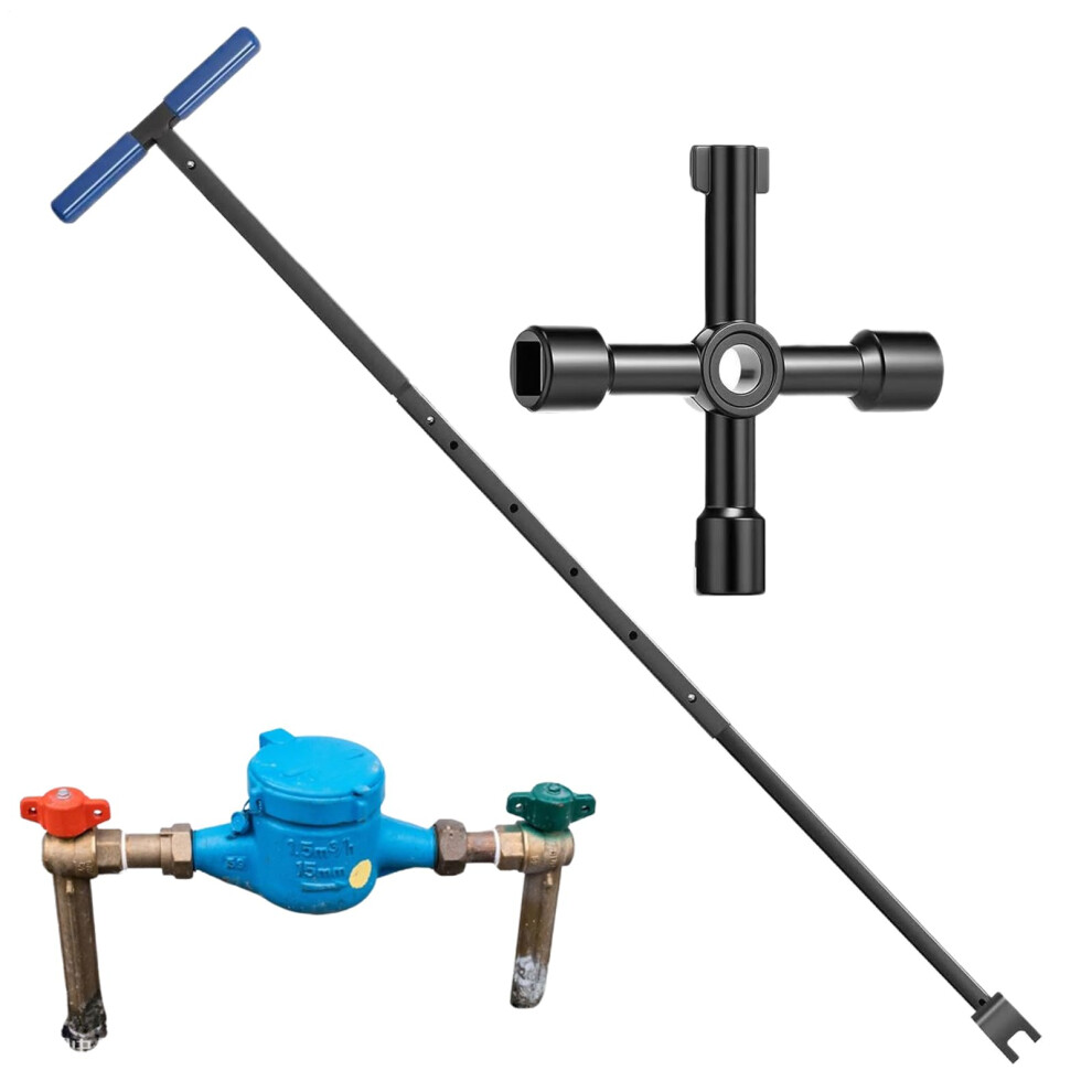 Water Meter Key Nonslip Ttype Valve Wrench Heavyduty Plumbing Tool For Water Meters Irrigation Garden Maintenance 9382693147578