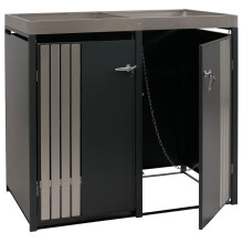 2er-Mülltonnenverkleidung MCW-O67, Mülltonnenbox mit Pflanzkasten, Metall 125x132x84cm 55kg