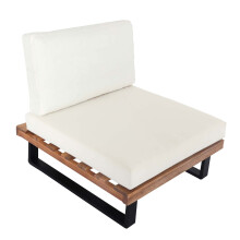 Lounge-Sessel MCW-H54, Garten-Sessel, Spun Poly Akazie Holz MVG-zertifiziert Aluminium