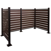 Recinzione fendivista bidoni box spazzatura rifiuti MCW-K57 alluminio aspetto legno 130x206x110cm ~ marrone