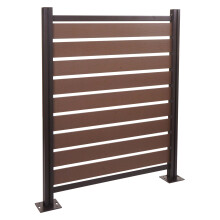 Pannello base recinzione fendivista bidoni box rifiuti MCW-K57 alluminio aspetto legno 130x110x6cm ~ marrone