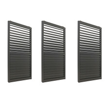 3er-Set Aluminium Schiebetür für Pergola MCW-L46, Terrassenüberdachung, Lamellenpaneel Modul, 206x272cm