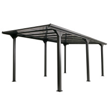 Alu-Carport MCW-O23, Autoüberdachung Garage Unterstand, 10cm-Gestell Polycarbonat-Dach Regenrinne, 3x6m