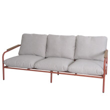 Aluminium-Gartenbank MCW-O11, Outdoor 3-Sitzer Sitzbank Sofa, Olefin Stoff (205 g/m²) 184cm