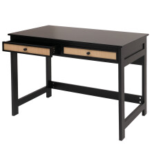 Scrivania MCW-O36, tavolo per ufficio per laptop da lavoro, cassetto 78x110x60cm legno ~ nero