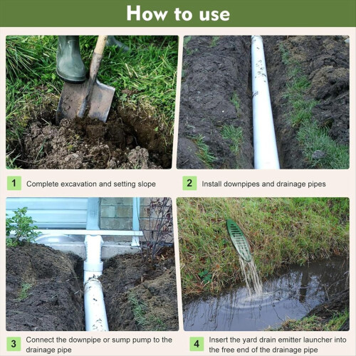 4Inch Angled Drainage Grate Yard Drain, Drain Emit 2