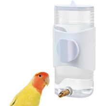 (Weiß) 9.5 Oz Parrot Water Dispenser, Automatic Bird Water Bottle with Lid for Cockatiels, Lovebirds, Finches, Budgies, Parakeets