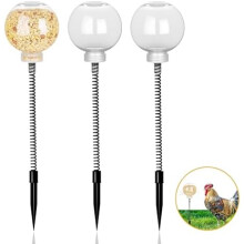 3 Pack Chicken Slow Feeder Toy with Spring, Automatic Poultry Feeder Dispenser, Interactive Pecking Toy for Outdoor Chicken Coop
